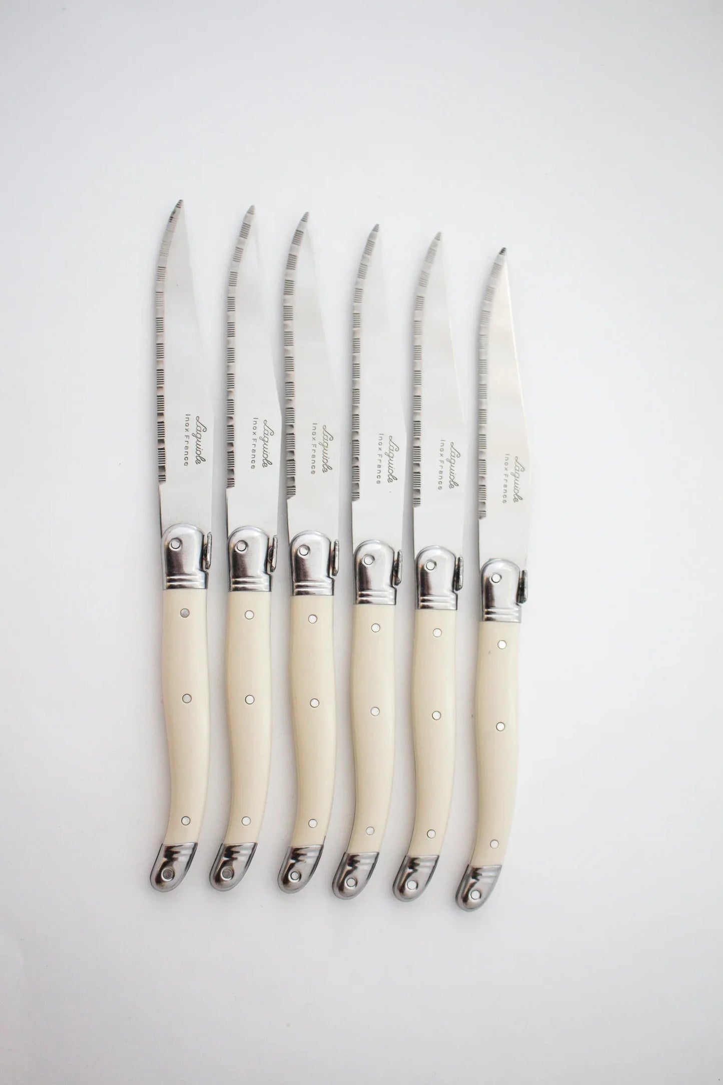 Laguiole Ivory Knives Cutlery Set in Presentation Box, Set of 6