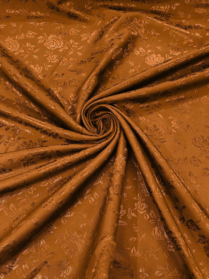 Flower Rose Jacquard Satin 58" Wide| New Creations Fabric & Foam Inc.