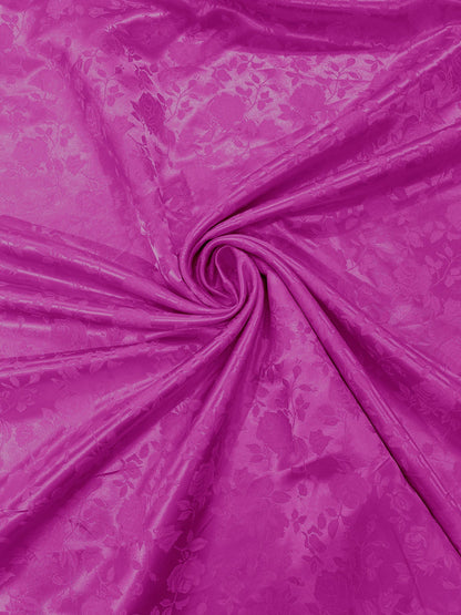 Flower Rose Jacquard Satin 58" Wide| New Creations Fabric & Foam Inc.