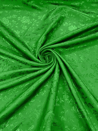 Flower Rose Jacquard Satin 58" Wide| New Creations Fabric & Foam Inc.