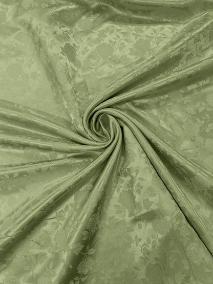 Flower Rose Jacquard Satin 58" Wide| New Creations Fabric & Foam Inc.