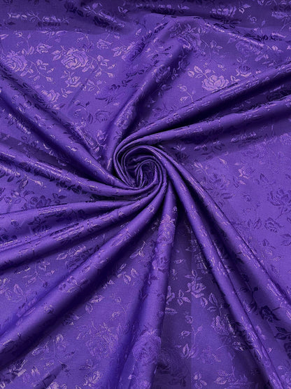 Flower Rose Jacquard Satin 58" Wide| New Creations Fabric & Foam Inc.
