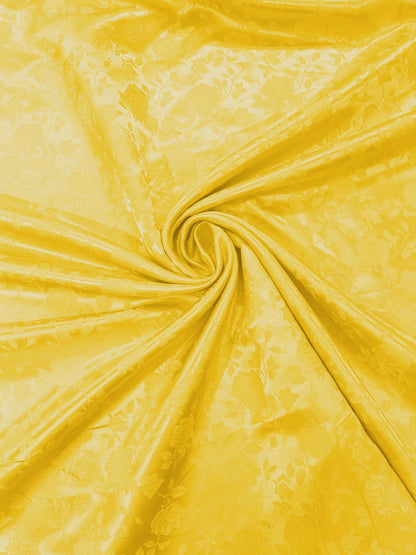 Flower Rose Jacquard Satin 58" Wide| New Creations Fabric & Foam Inc.
