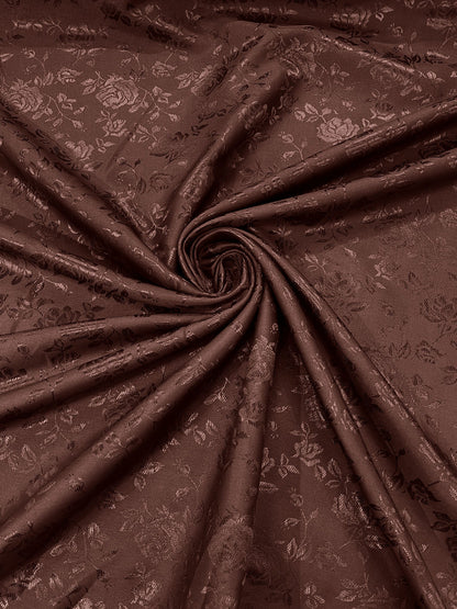 Flower Rose Jacquard Satin 58" Wide| New Creations Fabric & Foam Inc.