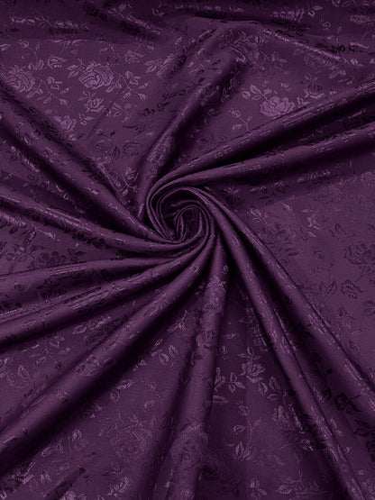 Flower Rose Jacquard Satin 58" Wide| New Creations Fabric & Foam Inc.