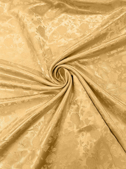 Flower Rose Jacquard Satin 58" Wide| New Creations Fabric & Foam Inc.