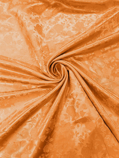 Flower Rose Jacquard Satin 58" Wide| New Creations Fabric & Foam Inc.