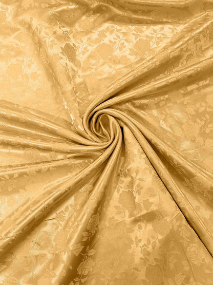 Flower Rose Jacquard Satin 58" Wide| New Creations Fabric & Foam Inc.