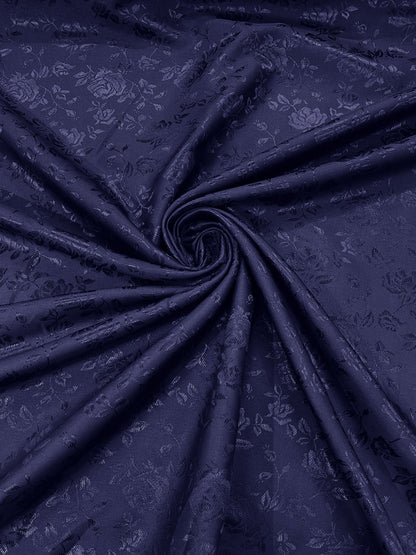 Flower Rose Jacquard Satin 58" Wide| New Creations Fabric & Foam Inc.