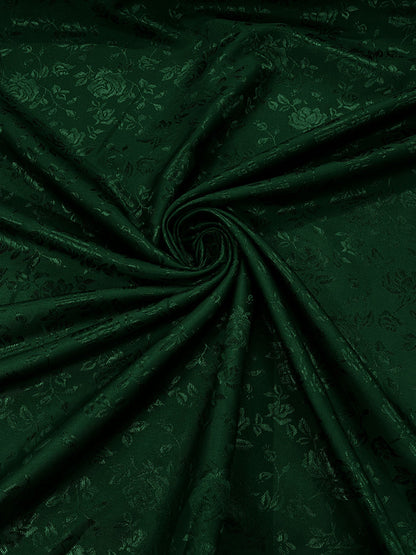 Flower Rose Jacquard Satin 58" Wide| New Creations Fabric & Foam Inc.