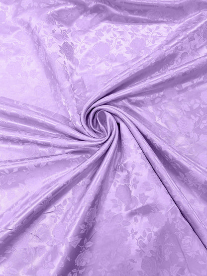 Flower Rose Jacquard Satin 58" Wide| New Creations Fabric & Foam Inc.