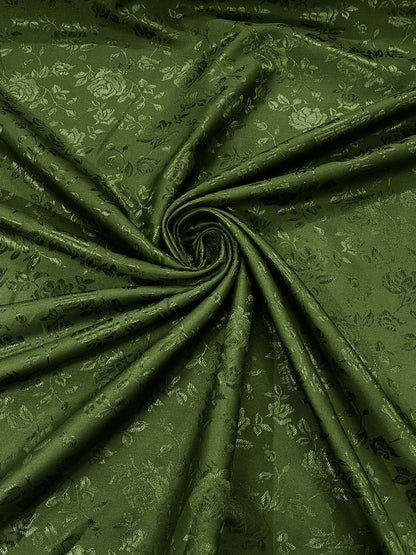 Flower Rose Jacquard Satin 58" Wide| New Creations Fabric & Foam Inc.