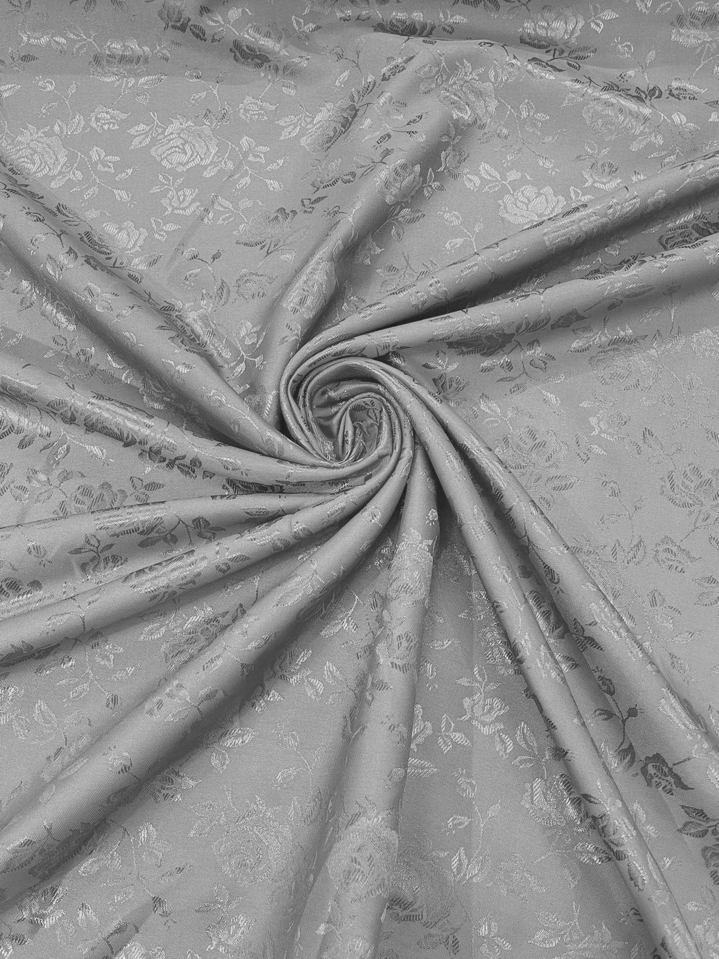 Flower Rose Jacquard Satin 58" Wide| New Creations Fabric & Foam Inc.