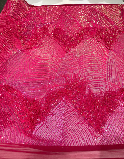 Fringe sequin Fabric 54” Wide| New Creations Fabric & Foam Inc.