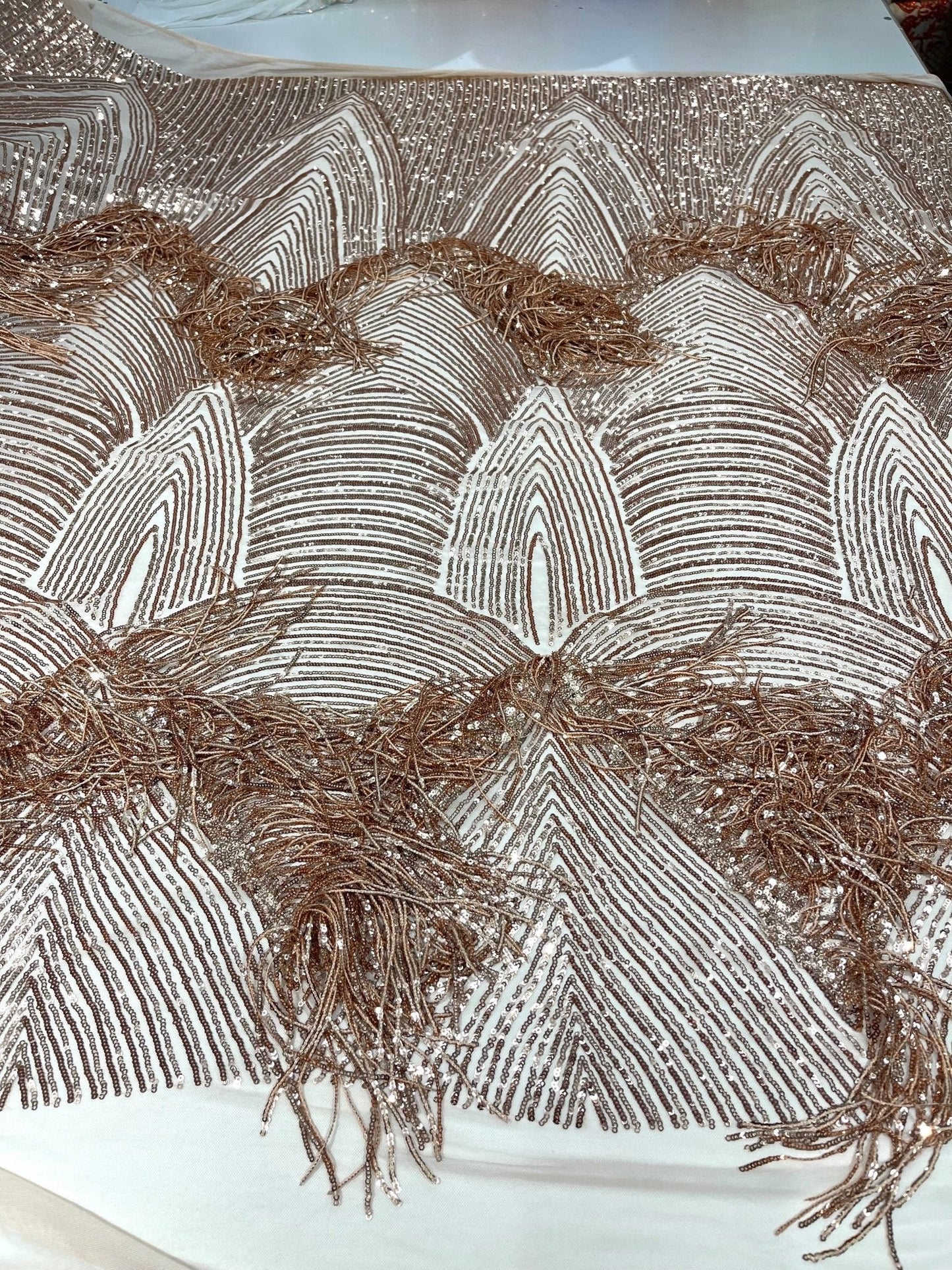 Fringe sequin Fabric 54” Wide| New Creations Fabric & Foam Inc.