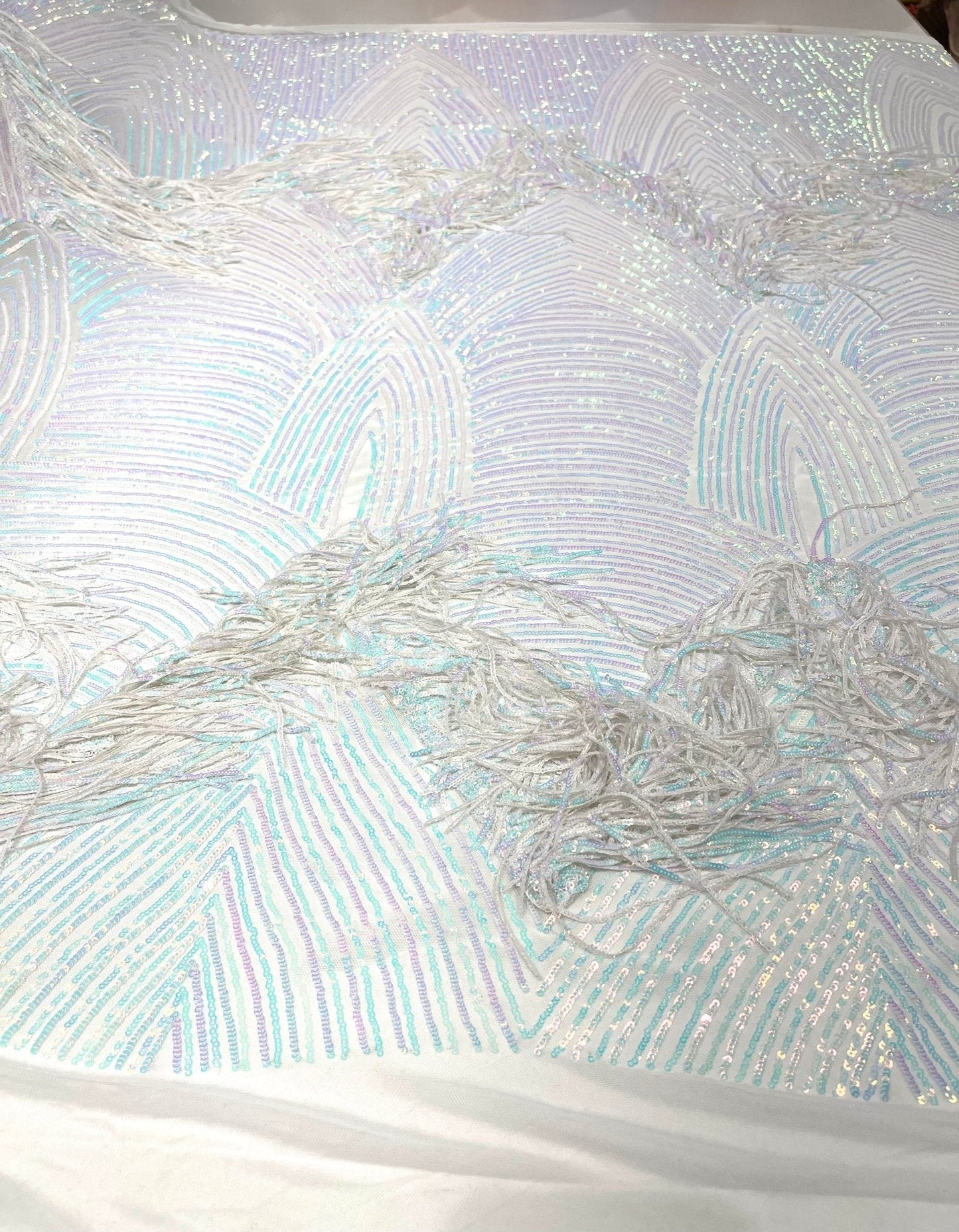 Fringe sequin Fabric 54” Wide| New Creations Fabric & Foam Inc.