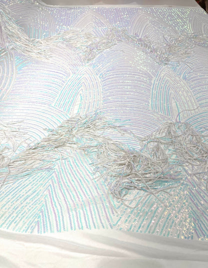 Fringe sequin Fabric 54” Wide| New Creations Fabric & Foam Inc.