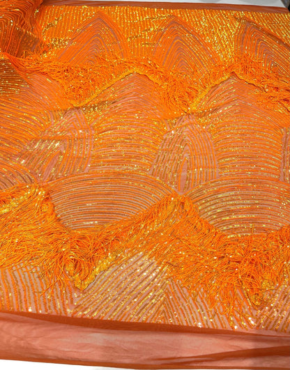 Fringe sequin Fabric 54” Wide| New Creations Fabric & Foam Inc.