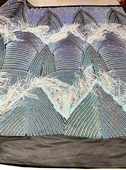 Fringe sequin Fabric 54” Wide| New Creations Fabric & Foam Inc.