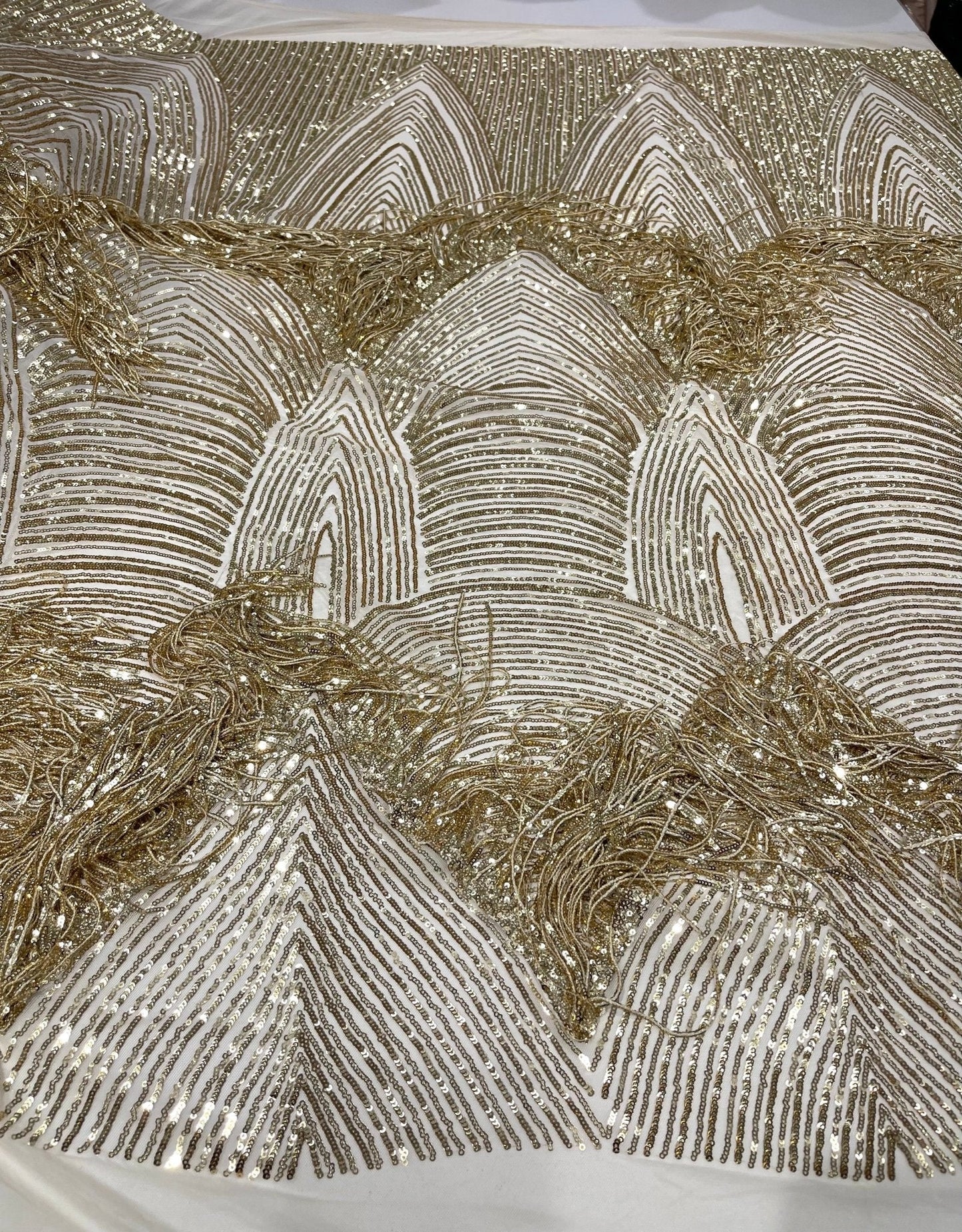 Fringe sequin Fabric 54” Wide| New Creations Fabric & Foam Inc.