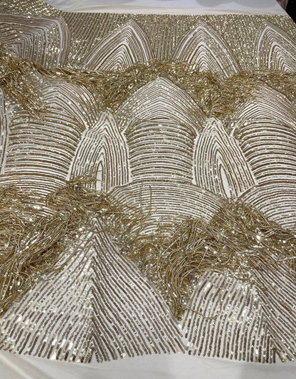 Fringe sequin Fabric 54” Wide| New Creations Fabric & Foam Inc.
