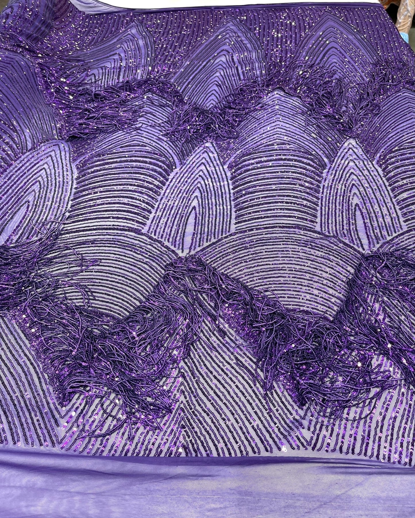 Fringe sequin Fabric 54” Wide| New Creations Fabric & Foam Inc.