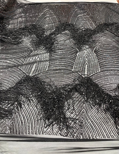 Fringe sequin Fabric 54” Wide| New Creations Fabric & Foam Inc.