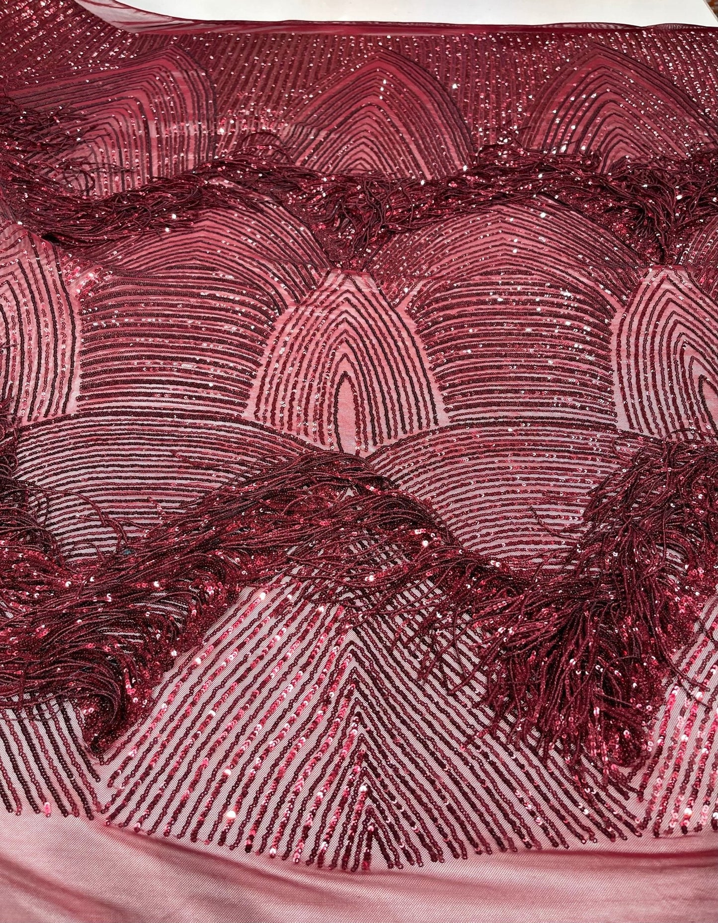 Fringe sequin Fabric 54” Wide| New Creations Fabric & Foam Inc.