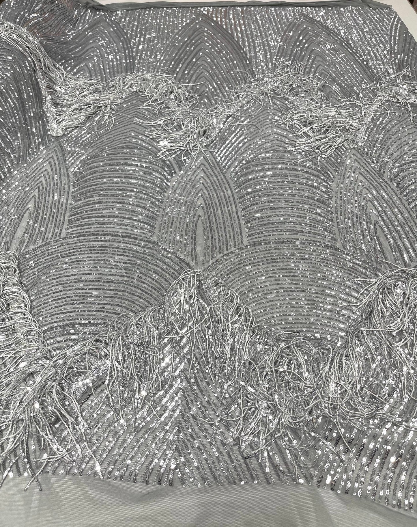 Fringe sequin Fabric 54” Wide| New Creations Fabric & Foam Inc.