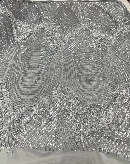 Fringe sequin Fabric 54” Wide| New Creations Fabric & Foam Inc.