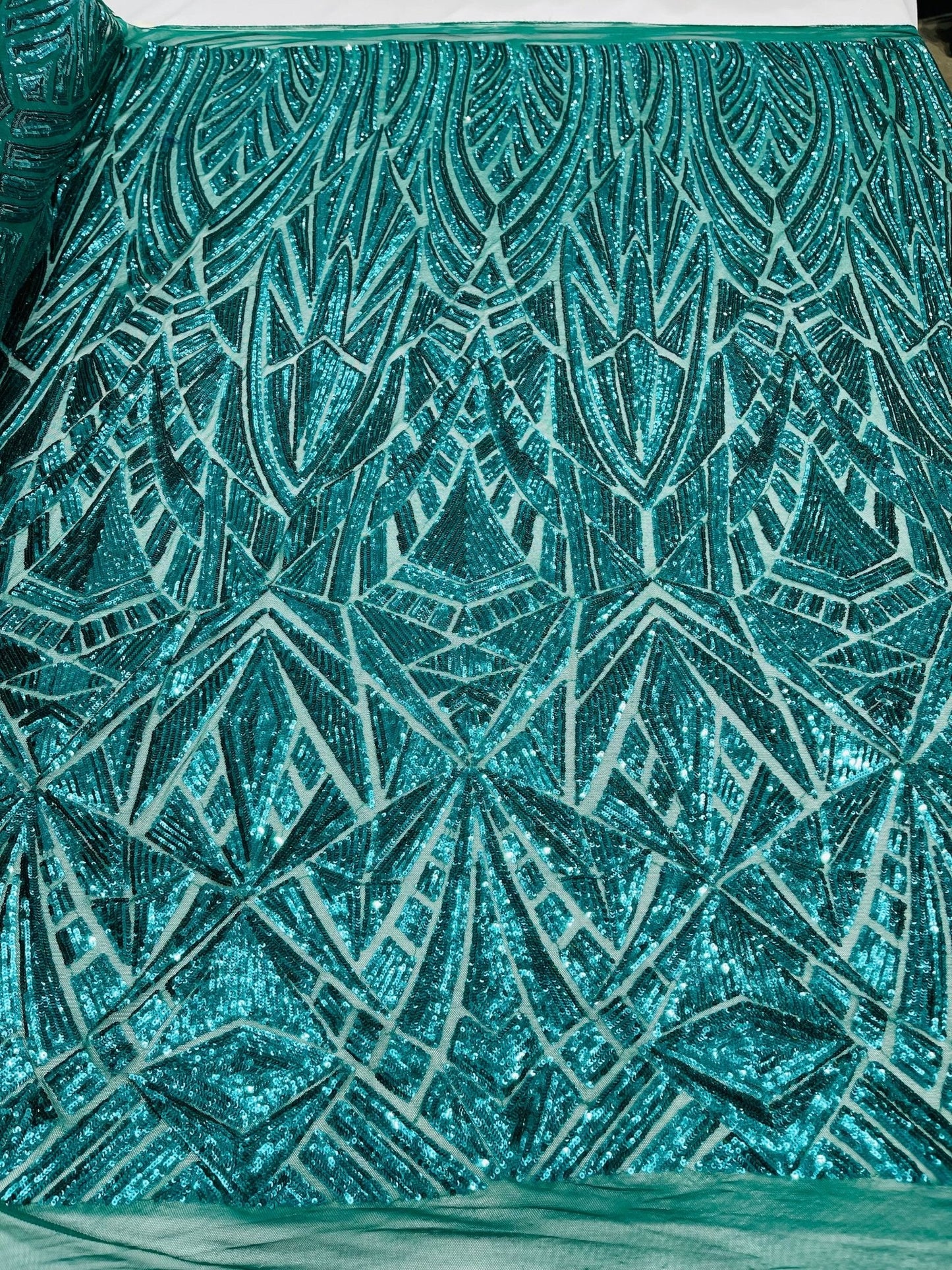Geometric Sequin Fabric 54” Wide| New Creations Fabric & Foam Inc.