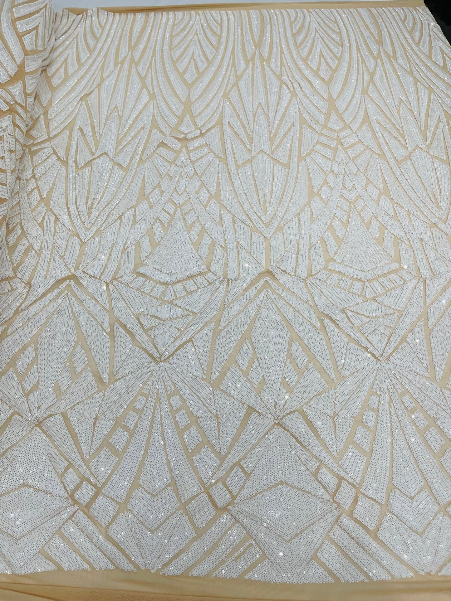 Geometric Sequin Fabric 54” Wide| New Creations Fabric & Foam Inc.