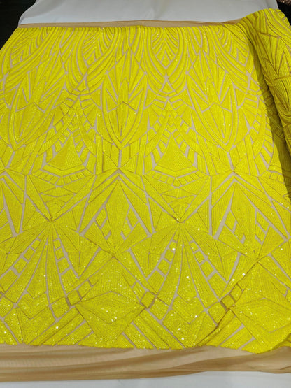 Geometric Sequin Fabric 54” Wide| New Creations Fabric & Foam Inc.