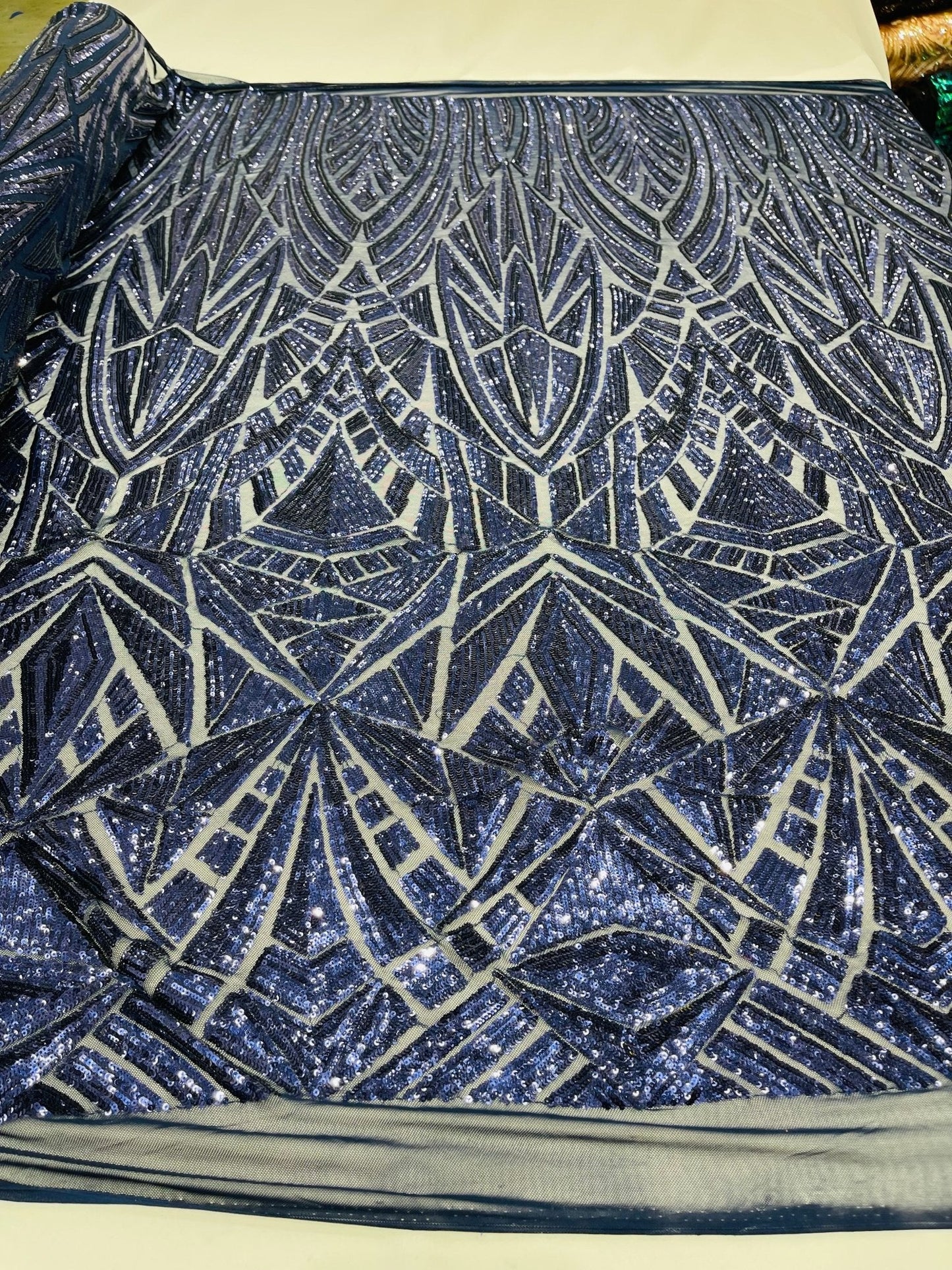 Geometric Sequin Fabric 54” Wide| New Creations Fabric & Foam Inc.