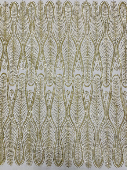 Glitter Feather Design 54" Wide| New Creations Fabric & Foam Inc.