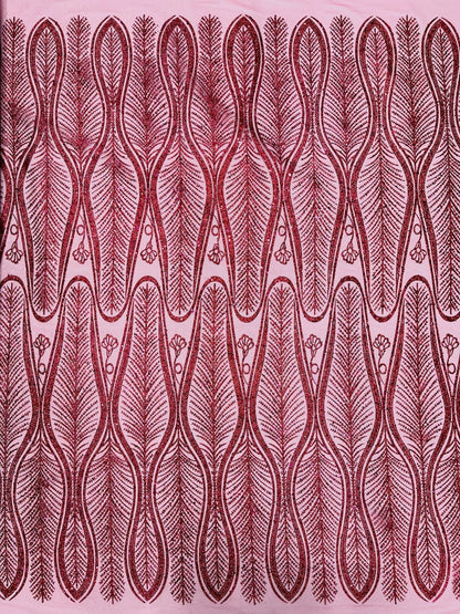 Glitter Feather Design 54" Wide| New Creations Fabric & Foam Inc.