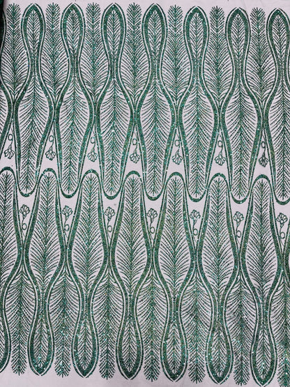 Glitter Feather Design 54" Wide| New Creations Fabric & Foam Inc.