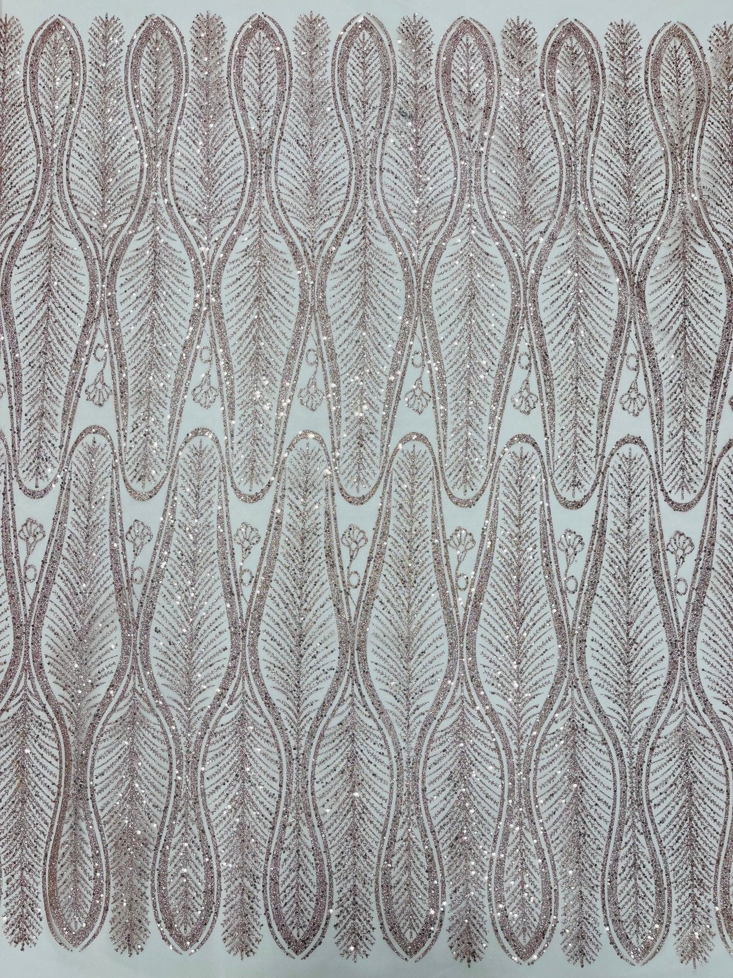 Glitter Feather Design 54" Wide| New Creations Fabric & Foam Inc.