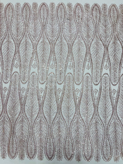 Glitter Feather Design 54" Wide| New Creations Fabric & Foam Inc.