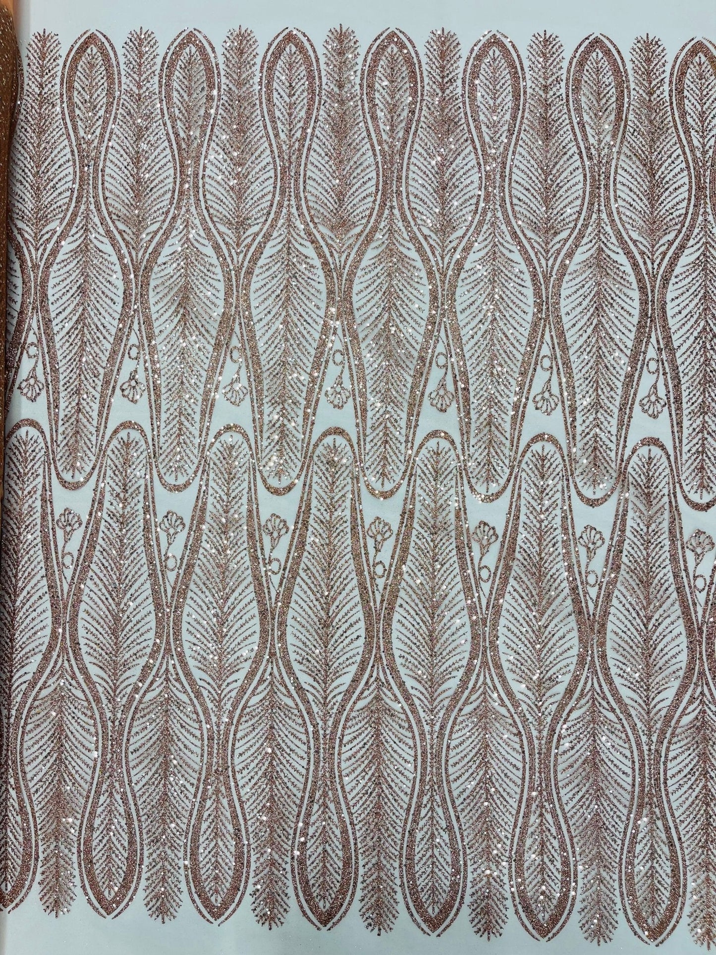 Glitter Feather Design 54" Wide| New Creations Fabric & Foam Inc.