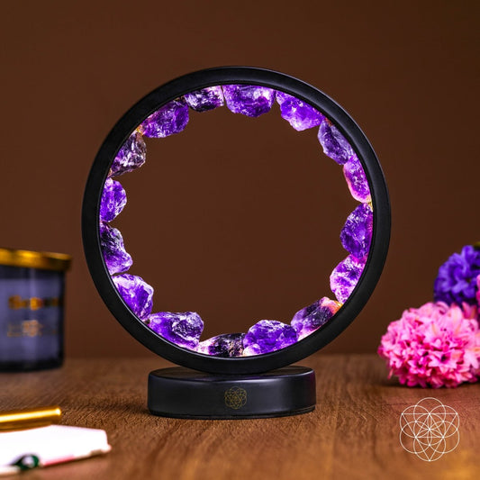 Amethyst halo spiritual protection lamp glowing purple light