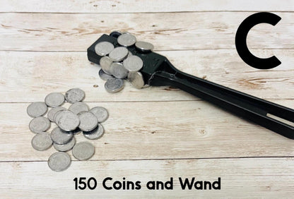 50 Monedas Mexicanas de Fichas Falsas de 50 Centavos para Jugar 50 Cent Magnetic Play Coins or Chips for Filling Bingo Cards