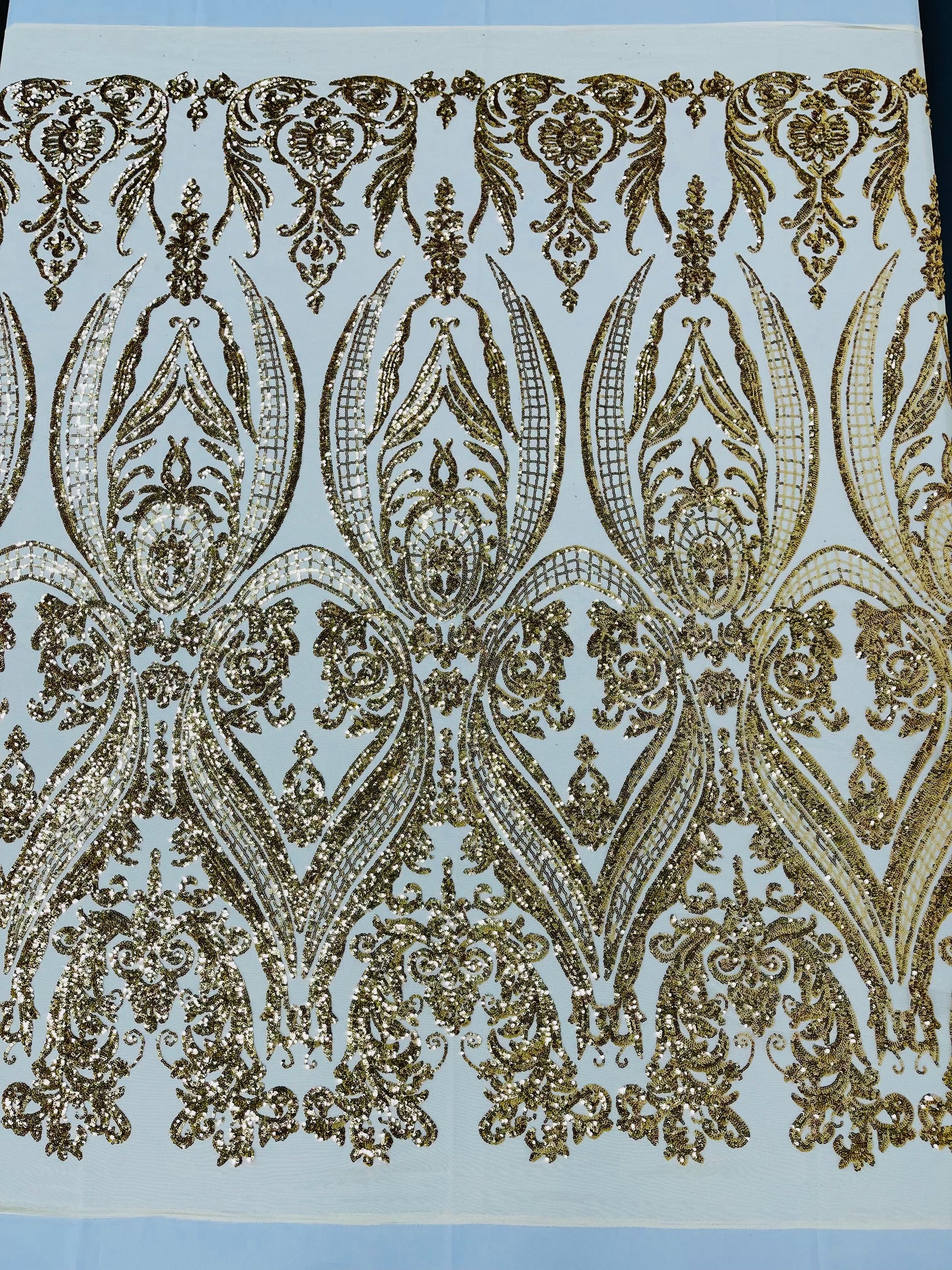Big Sequin Damask Fabric 54” Wide| New Creations Fabric & Foam Inc.