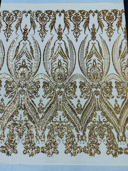 Big Sequin Damask Fabric 54” Wide| New Creations Fabric & Foam Inc.