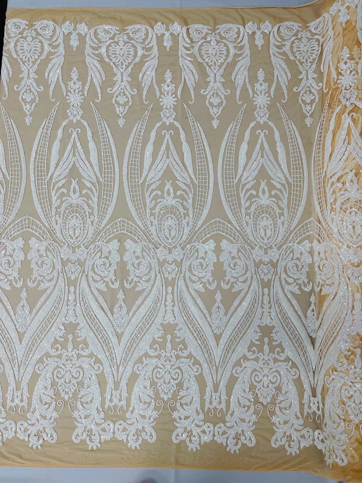 Big Sequin Damask Fabric 54” Wide| New Creations Fabric & Foam Inc.