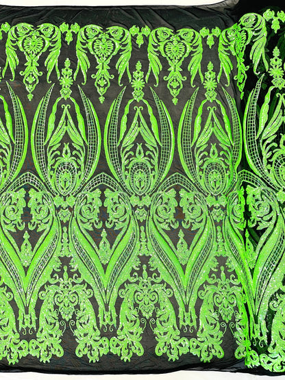 Big Sequin Damask Fabric 54” Wide| New Creations Fabric & Foam Inc.