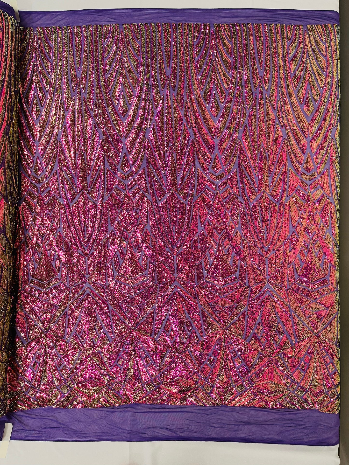 Geometric Sequin Fabric 54” Wide| New Creations Fabric & Foam Inc.
