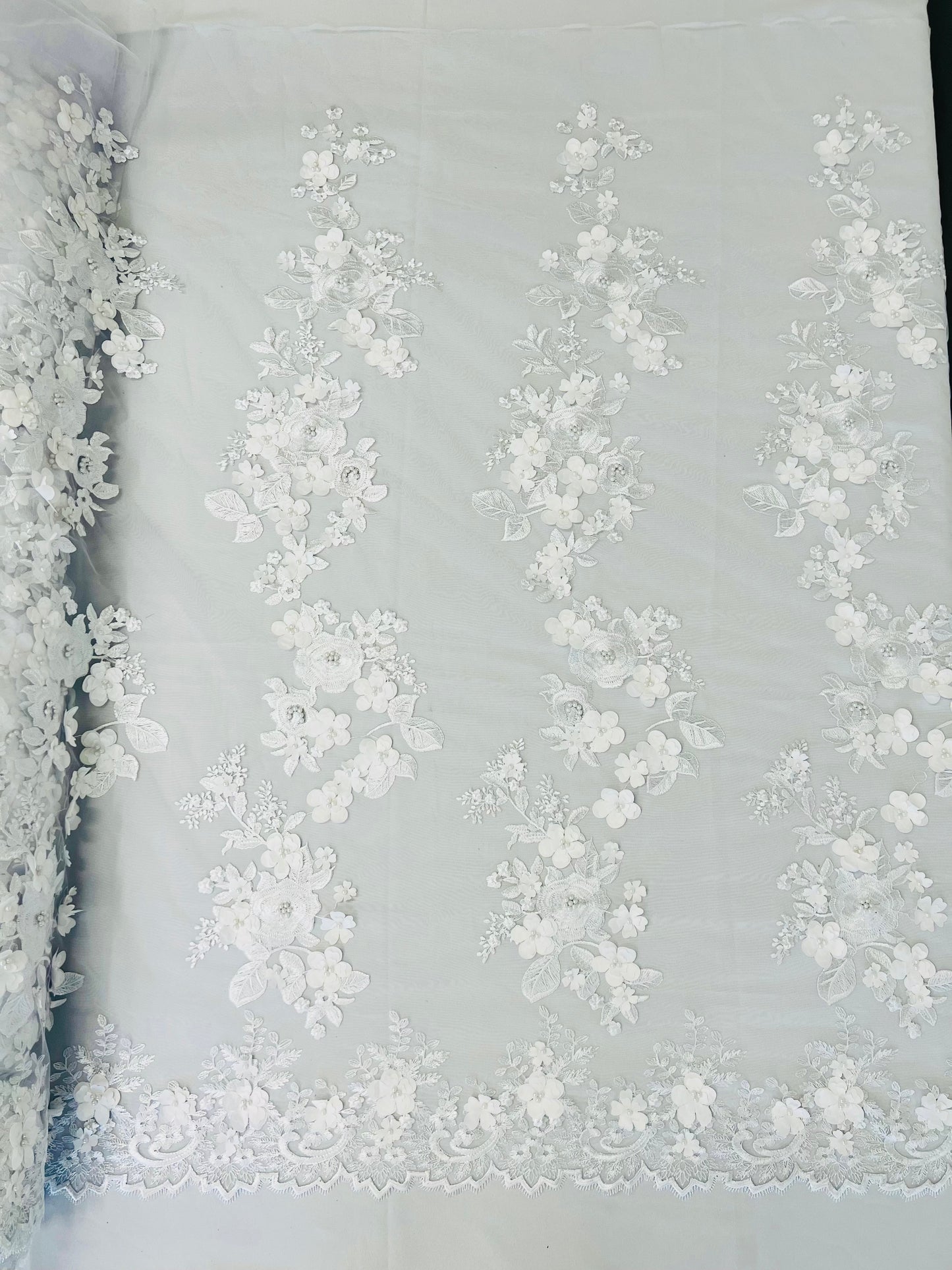 Scarlet 3d Floral Design Lace 54" Wide| New Creations Fabric & Foam Inc.