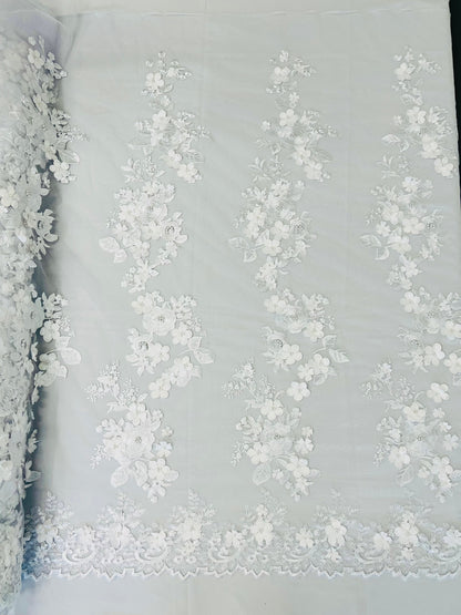 Scarlet 3d Floral Design Lace 54" Wide| New Creations Fabric & Foam Inc.