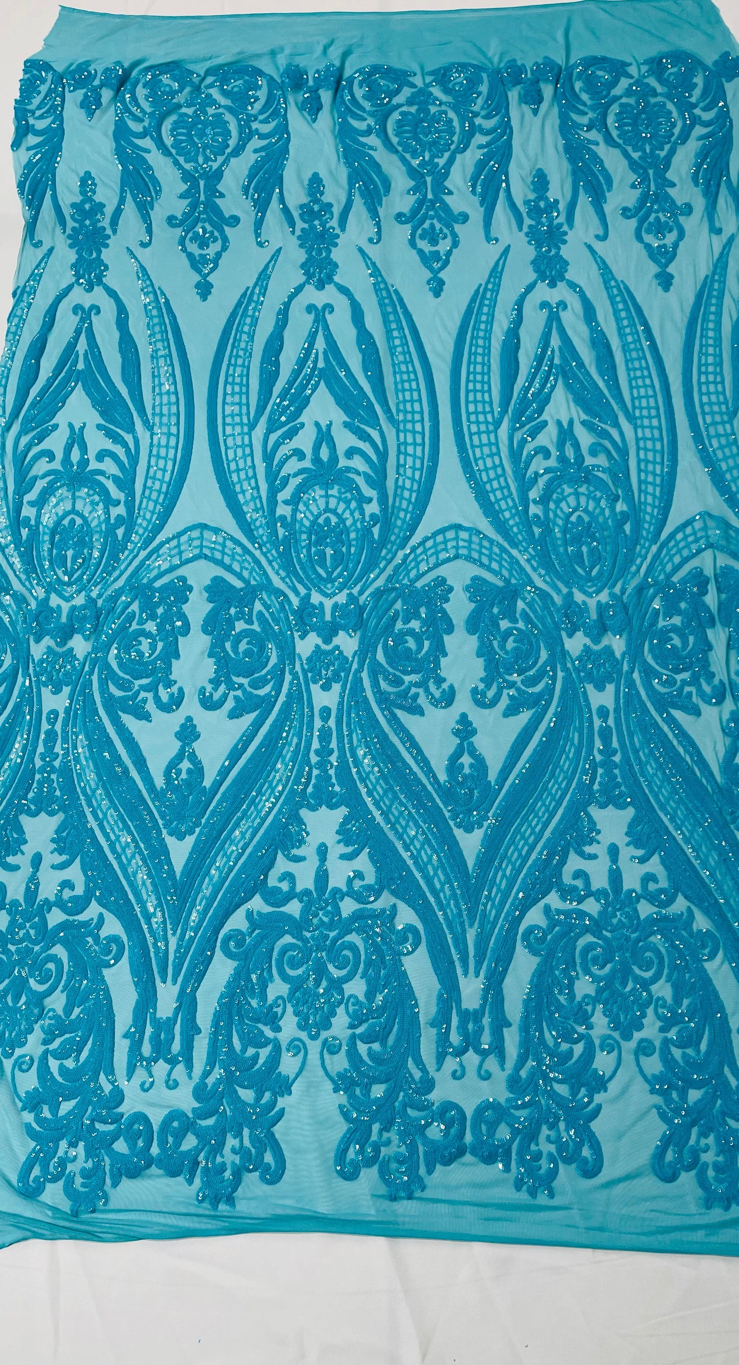Big Sequin Damask Fabric 54” Wide| New Creations Fabric & Foam Inc.